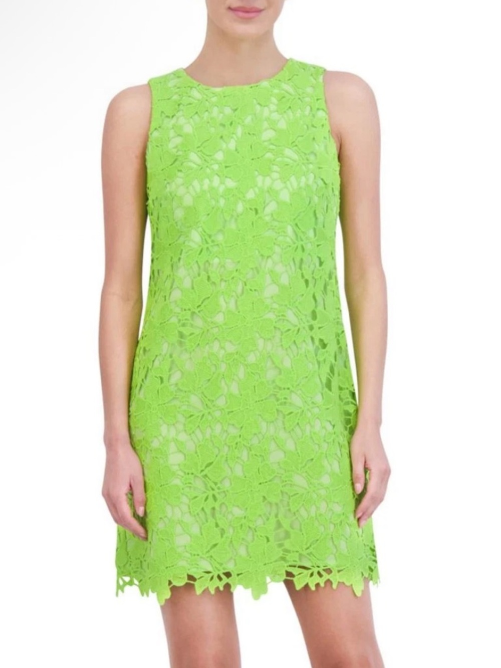 Jessica Howard Petite Citron Floral Lace Sleeveless Shift Dress NWT $128